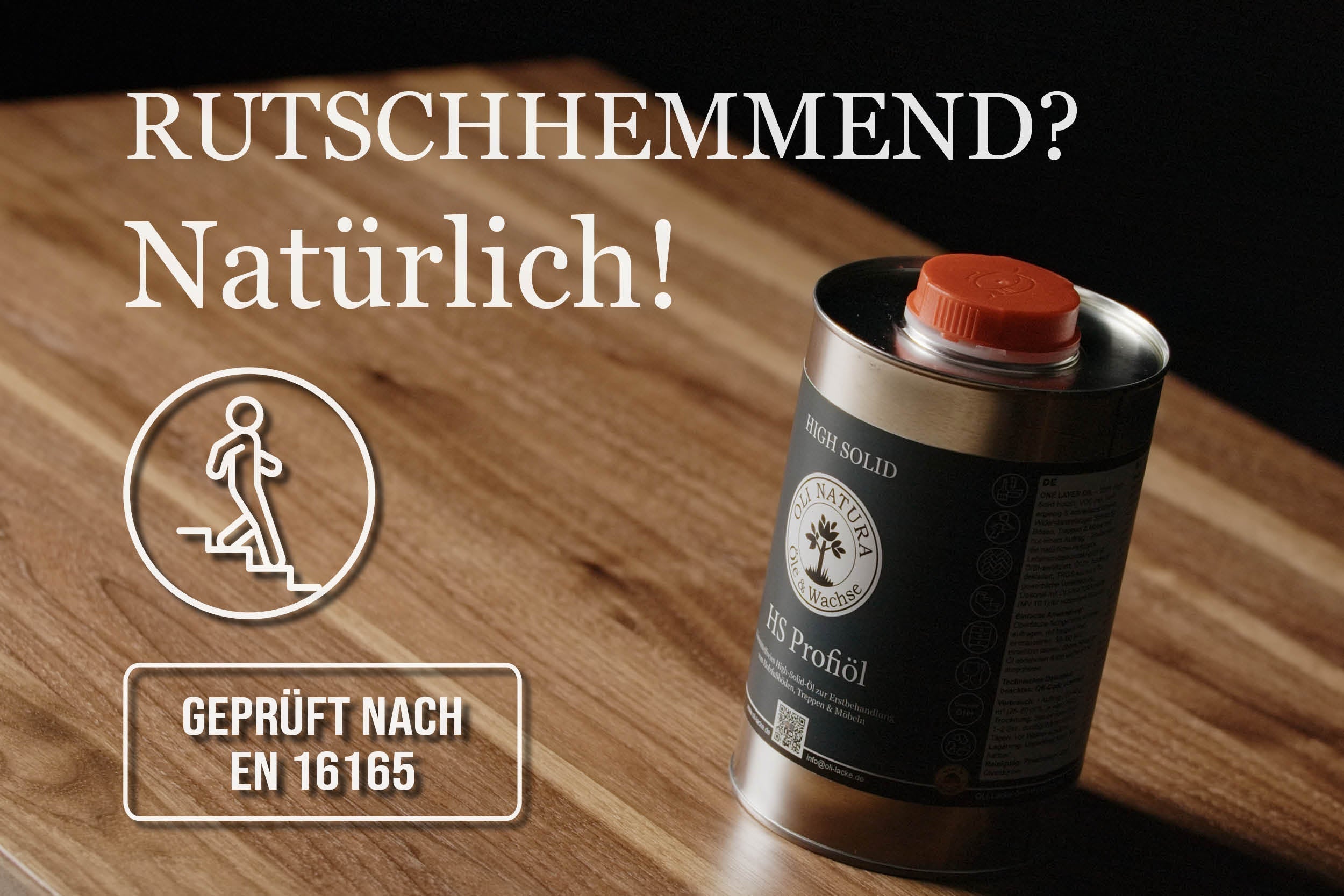 HS Profiöl – rutschhemmendes Holzöl für Parkett & Treppen, geprüft nach EN 16165